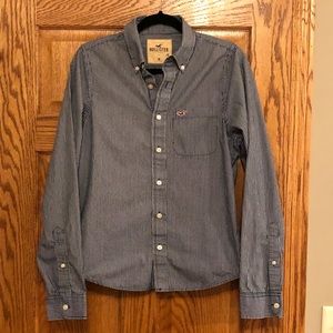 Hollister blue w/ white stripes shirt